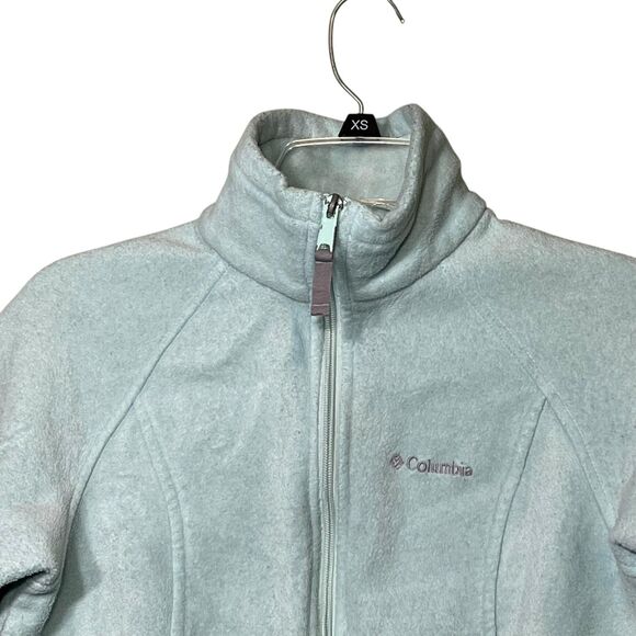 Columbia Jacket Womens Medium Light Blue XL6445 Full Zip Fleece Outdoors Hiking - Picture 10 of 11